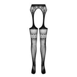 Strømper med Strømpebåndseffekt S026 Sort Erotic Line Passion