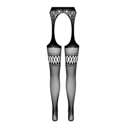 Čarape s efektom haltera S026 Crne Erotic Line Passion