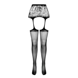 Strømper med Strømpebåndseffekt S028 Sort Erotic Line Passion