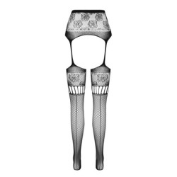 Nogavice z učinkom podvezic S030 Bele Erotic Line Passion