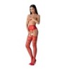 Meias Com Efeito Cinta-Liga S030 Vermelhas Erotic Line Passion