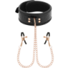 Collier Black Edition Avec Chaînes Et Pinces À Tétons Doublées Néoprène