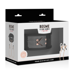 Black Edition Coleira Com Correntes E Clipes de Mamilo Com Forro de Neoprene