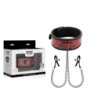 Red Edition Coleira Com Correntes E Clipes de Mamilo Com Forro de Neoprene