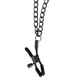 Collier Édition Rouge Avec Chaînes Et Pinces À Tétons Doublées De Néoprène