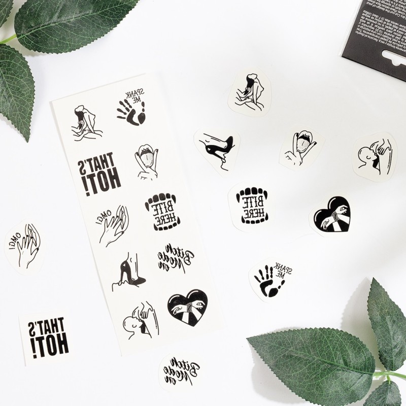 Set mit 10 temporären Tattoos - Kinky Collection Chic Tattoo Secret Play Set mit 10 temporären Tattoos - Kinky Collection Chic Tattoo Secret Play