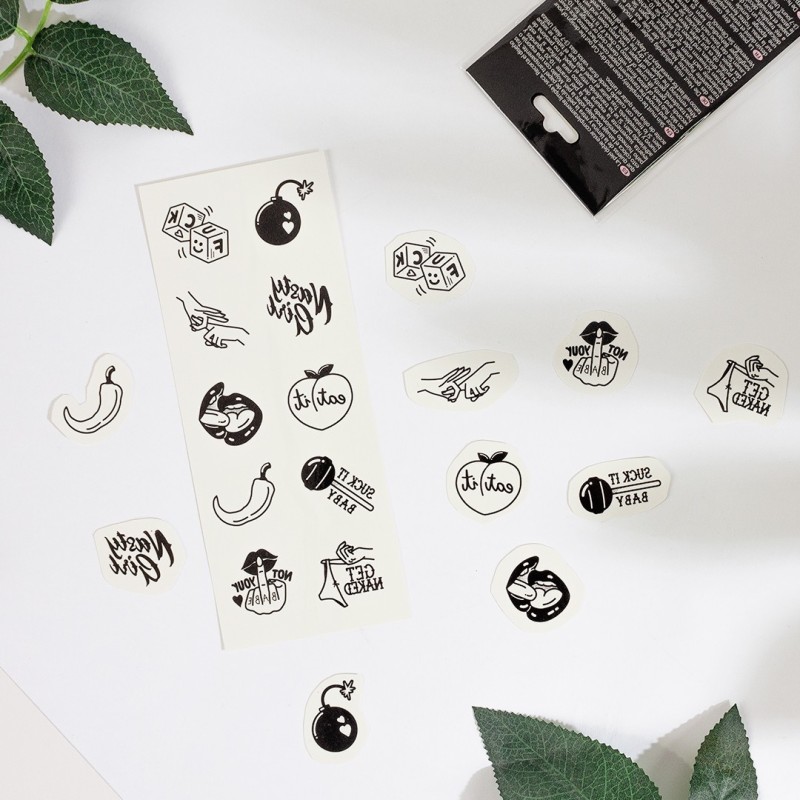 Sæt med 10 midlertidige tatoveringer - Spicy Collection Chic Tattoo Secret Play Sæt med 10 midlertidige tatoveringer - Spicy Collection Chic Tattoo Secret Play
