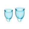 Ensemble De 2 Coupes Menstruelles Feel Confident Satisfyer Bleu Clair