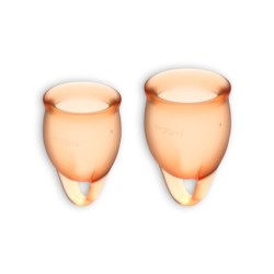 Conjunto De 2 Copas Menstruales Feel Confident Satisfyer Naranja