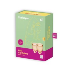 Dvi menstruacinių taurelių rinkinys Feel Confident Satisfyer oranžinis