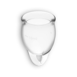Zestaw 2 Kubeczków Menstruacyjnych Feel Confident Satisfyer Przezroczysty