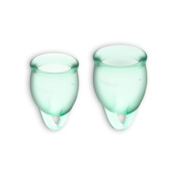 2er Set Feel Confident Menstruationstassen Satisfyer Hellgrün