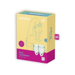 Sada 2 menštruačných kalíškov Feel Confident Satisfyer svetlozelená