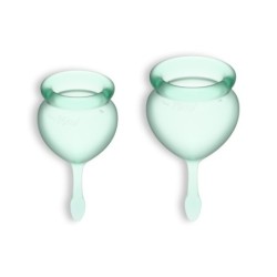 Conjunto De 2 Copas Menstruales Feel Good Satisfyer Verde Claro