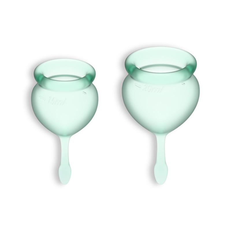 2er Set Feel Good Menstruationstassen Satisfyer Hellgrün