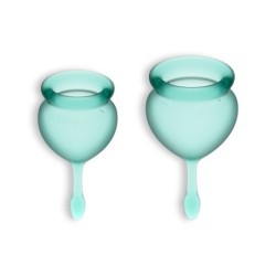 Conjunto De 2 Copas Menstruales Feel Good Satisfyer Verde Oscuro