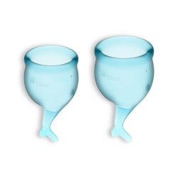2er Set Feel Secure Menstruationstassen Satisfyer Hellblau