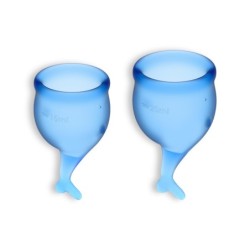 Conjunto De 2 Copas Menstruales Feel Secure Satisfyer Azul Oscuro