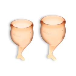Conjunto De 2 Copas Menstruales Feel Secure Satisfyer Naranja