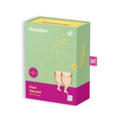 Комплект от 2 менструални чашки Feel Secure Satisfyer Orange