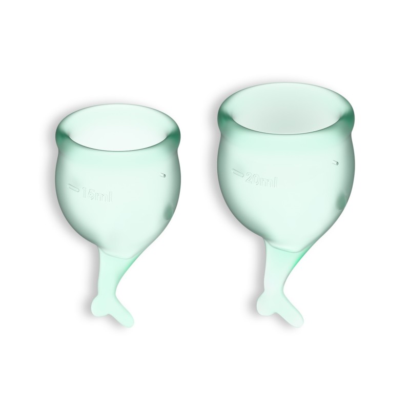 Комплект от 2 менструални чашки Feel Secure Satisfyer светлозелени