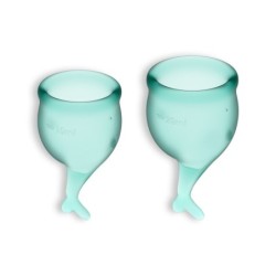 Conjunto De 2 Copas Menstruales Feel Secure Satisfyer Verde Oscuro