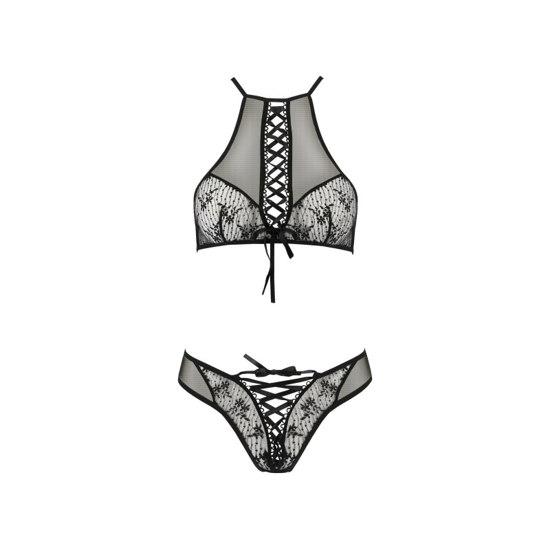 Černá souprava Azalia ze 2 kusů Erotic Line Passion 40-42 L/XL
