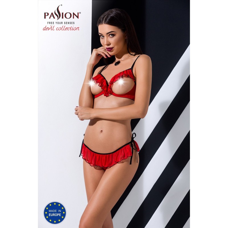 2 részes Cseresznye Piros Devil Collection Passion szett 40-42 L/XL