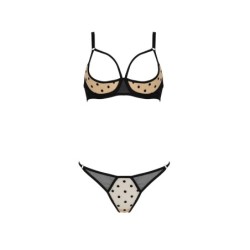 2-delige Set Open Beha Marine Beige Devil Collection Passion 40-42 L/XL