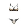2-delige Set Open Beha Marine Beige Devil Collection Passion 40-42 L/XL