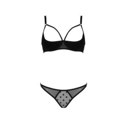 2-delige Set Open Beha Marine Zwart Devil Collection Passion 40-42 L/XL