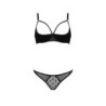 Marina fekete nyitott melltartós kétrészes szett Devil Collection Passion 36-38 S/M