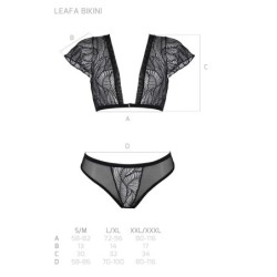 Zestaw Dwuczęściowy Leafa Bikini Czarny Eco Collection Passion 44-46 XXL/3XL