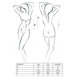 Čierna súprava Lexine Passion z 2 dielov 36-38 S/M