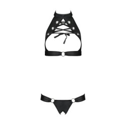 Conjunto De 2 Piezas Malwia Negro Talla Queen Passion 52-54 6XL/7XL