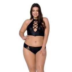 Conjunto De 2 Piezas Nancy Bikini Negro Talla Queen Passion 52-54 6XL/7XL