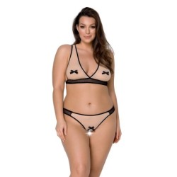Conjunto De 2 Piezas Viena Beige Talla Queen Passion 48-50 4XL/5XL