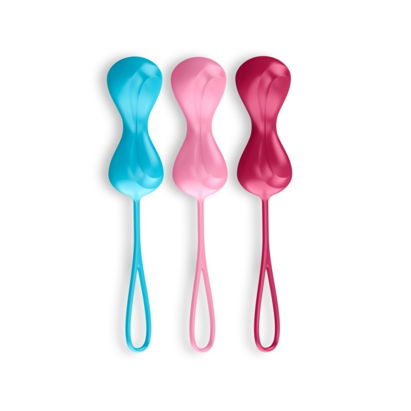 3 Ben-Wa kamuoliukų rinkinys „Satisfyer Power Balls“, spalvingas