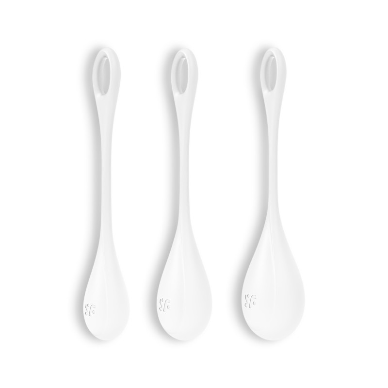 3 Kegela Bumbiņu Komplekts Yoni Power 1 Satisfyer Baltas