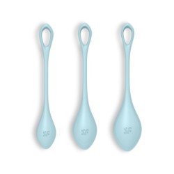 Set od 3 Kegel Yoni Power kuglice 2 Satisfyer plave