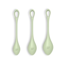 3 Kegel Yoni Power bumbiņu komplekts 2 Satisfyer zaļā krāsā