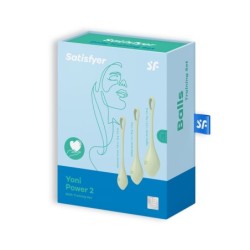 Sada 3 Kegel Yoni Power Balls 2 Satisfyer Zelené