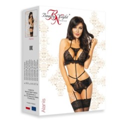 3 dalių komplektas Alanis Juoda Beauty Night Fashion 40-42 L/XL