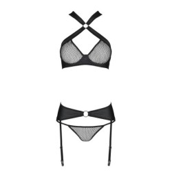 Set di 3 Pezzi Amanda Nero Assion 36-38 S/M