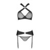Ensemble De 3 Pièces Amanda Noir Assion 36-38 S/M