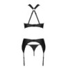 Set di 3 Pezzi Amanda Nero Assion 36-38 S/M