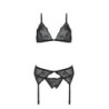 Set de 3 Piese Deliena Negru Passion 40-42 L/XL