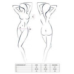 Set di 3 Pezzi Expression Nero Passion 36-38 S/M