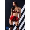 Set di 3 Pezzi Femmina Rosso Devil Collection Passion 36-38 S/M
