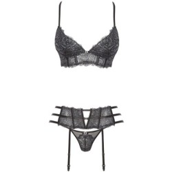 3 dalių komplektas Ileen Juoda Beauty Night Fashion 40-42 L/XL